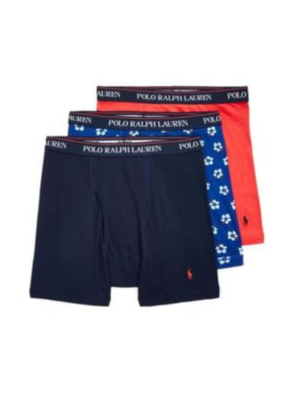 Polo Ralph Lauren Men's 3-Pack Classic Boxer Briefs - Blue/Red Assorted